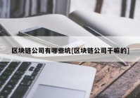 区块链公司有哪些坑[区块链公司干嘛的]