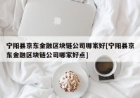 宁阳县京东金融区块链公司哪家好[宁阳县京东金融区块链公司哪家好点]