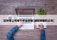 区块链公司哪个平台好做[搞区块链的公司]