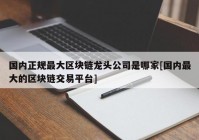 国内正规最大区块链龙头公司是哪家[国内最大的区块链交易平台]